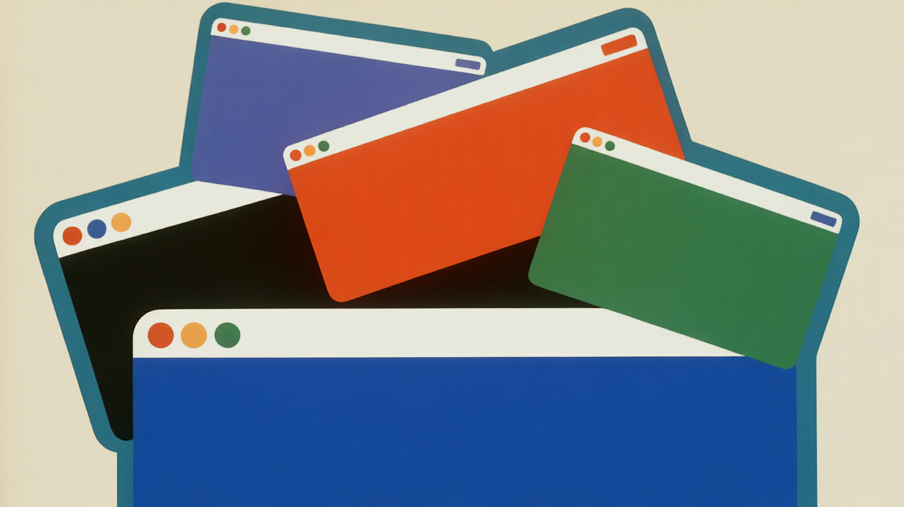 Multiple browser tabs overlapping in chaos